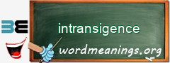 WordMeaning blackboard for intransigence